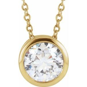 Lab-Grown Diamond Bezel-Set Solitaire Necklace