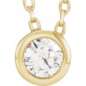 Lab-Grown Diamond Solitaire Bezel-Set Necklace