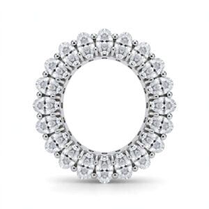 14K White Gold Oval Moissanite Eternity Ring
